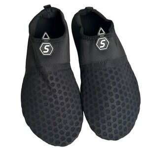 Seekway Mens Unisex Water Shoes Black Mesh Slip On Aqua Socks EU Size 44-45